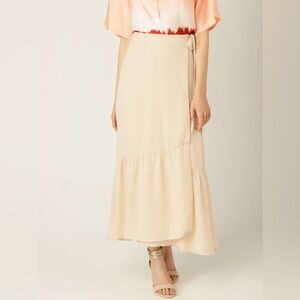 MNG Mango Tiered Maxi Wrap Skirt